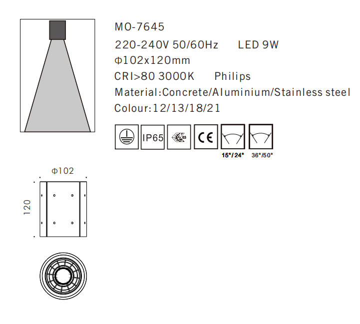 MO-7645 Concrete Ceiling Light
