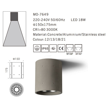 MO-7649 Concrete Ceiling Light