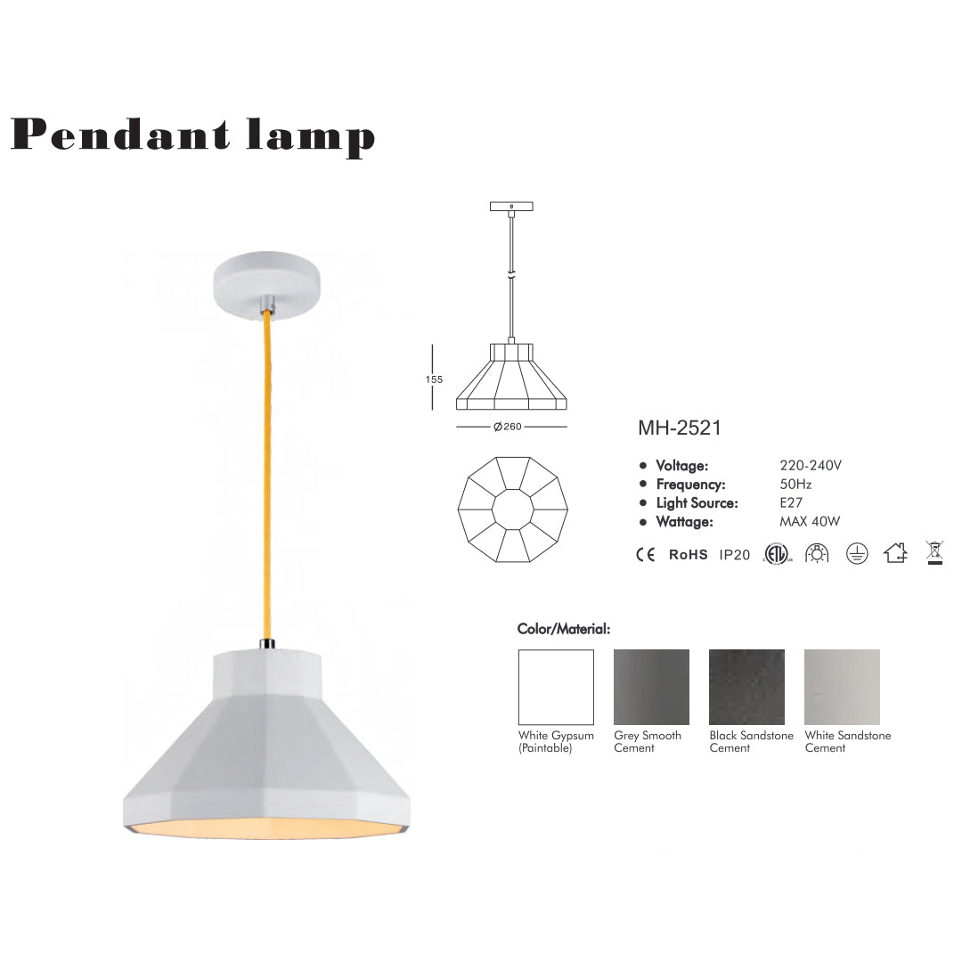 MH-2521 Gips-Pendelleuchte