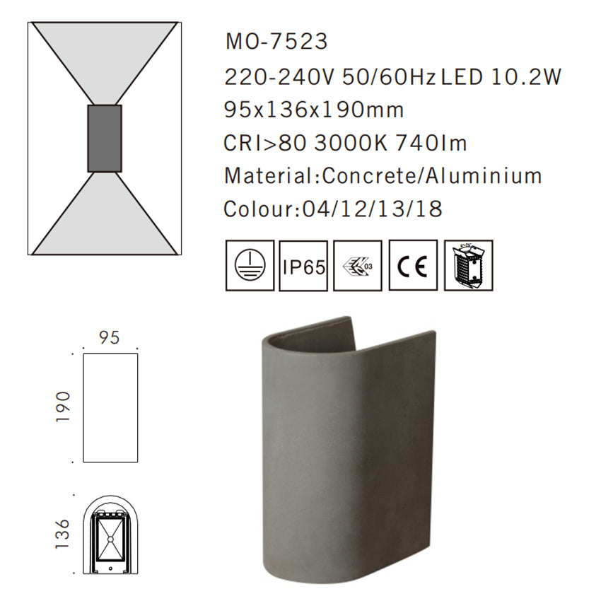 MO-7523 Concrete Outdoor Wall Light