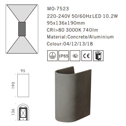 MO-7523 Concrete Outdoor Wall Light