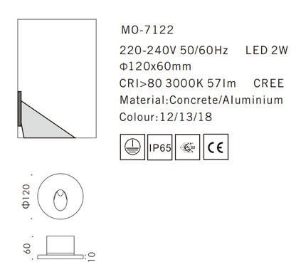 MO-7122 Concrete Outdoor Wall Light