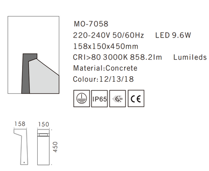 MO-7058 Cement Outdoor Bollard Lamp