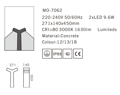 MO-7062 Cement Outdoor Bollard Lamp
