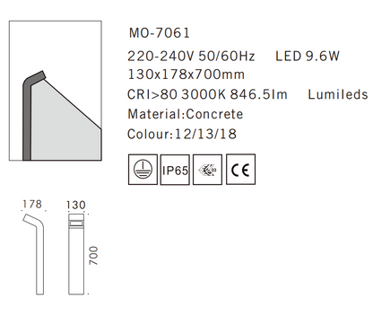 MO-7061 Cement Outdoor Bollard Lamp