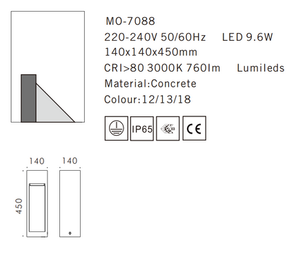 MO-7088 Cement Outdoor Bollard Lamp