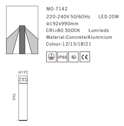 MO-7142 Cement Outdoor Bollard Lamp