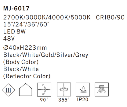 MJ-6017 LED 8W Imagine Lighting System Downlight / Spotlight