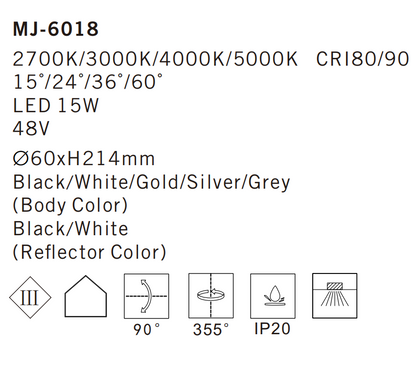 MJ-6018 LED 15W Imagine Lighting System Downlight / Spotlight