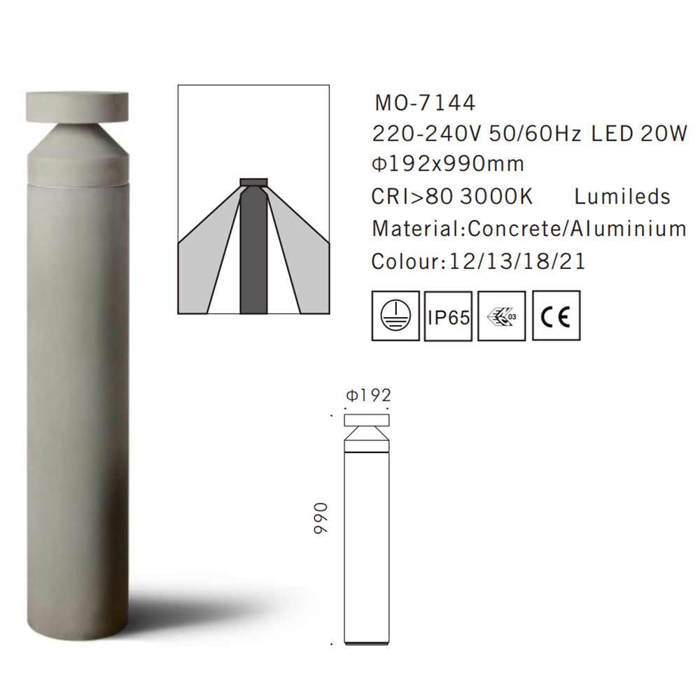MO-7144 Außenpollerlampe aus Zement