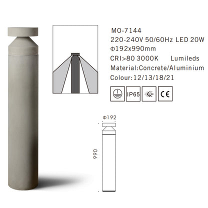 MO-7144 Cement Outdoor Bollard Lamp