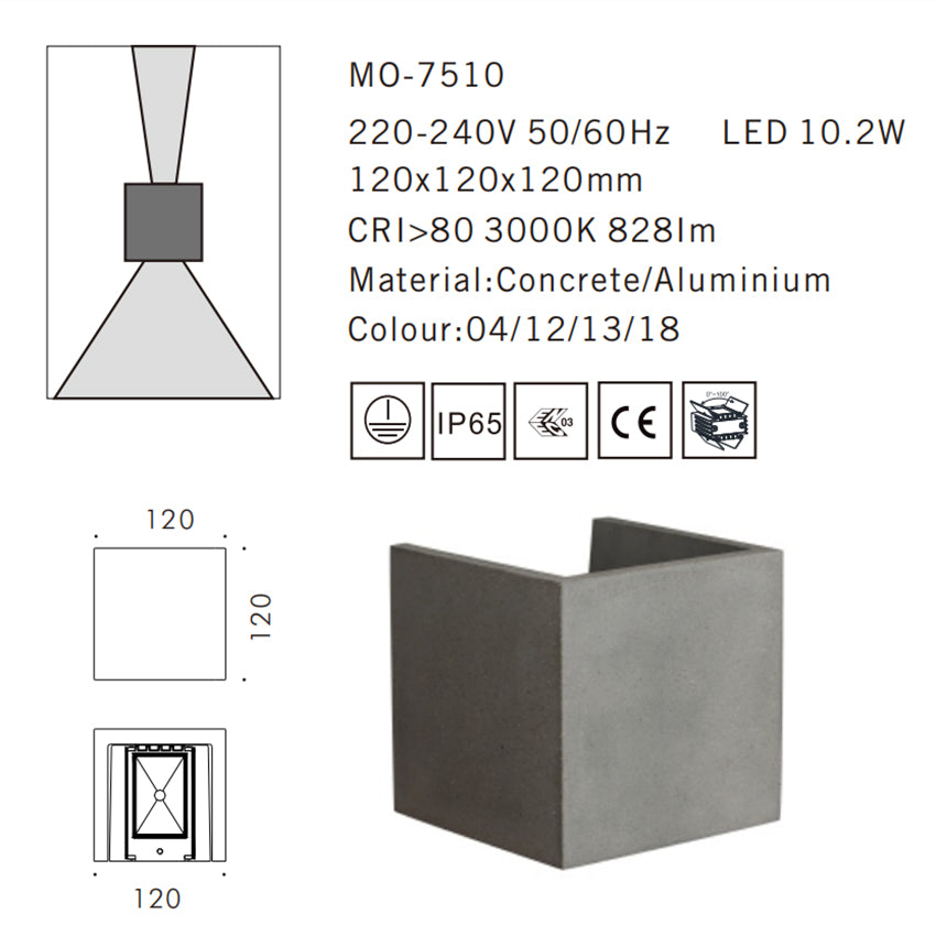 MO-7510 Concrete Outdoor Wall Light
