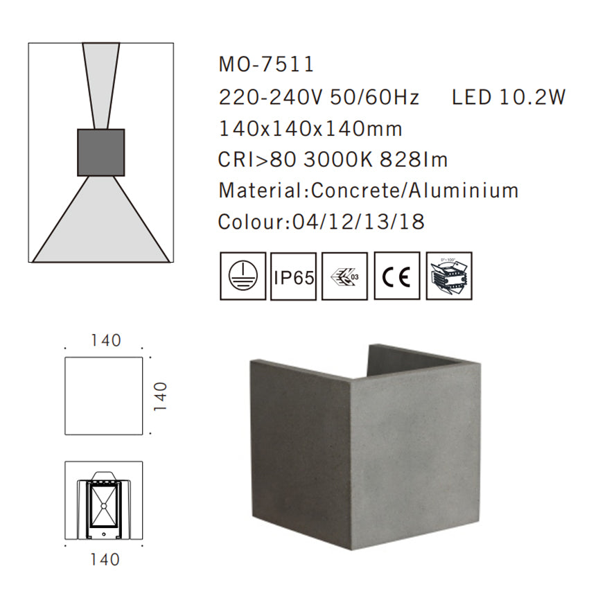 MO-7511 Concrete Outdoor Wall Light